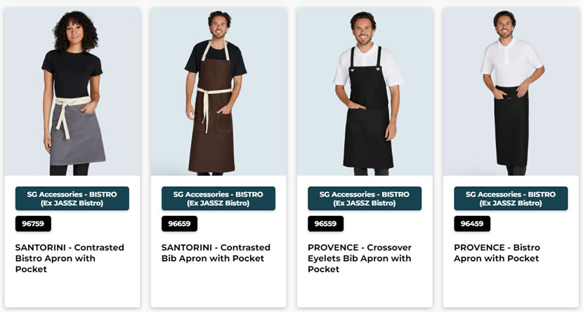 SG Accessories - BISTRO: BRUSSELS Short Bistro Apron, PARIS Bib Apron, AMSTERDAM Bib Apron with Pocket, AMSTERDAM - Recycled Bib Apron with Pocket